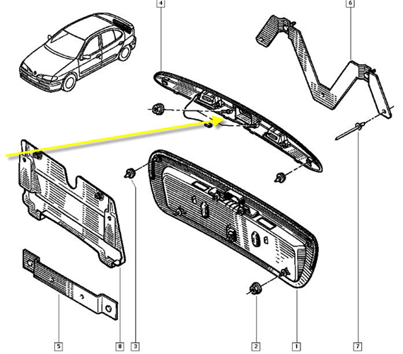 7700426533-1 ORJINAL PLAKA LAMBA  MEGANE I HB